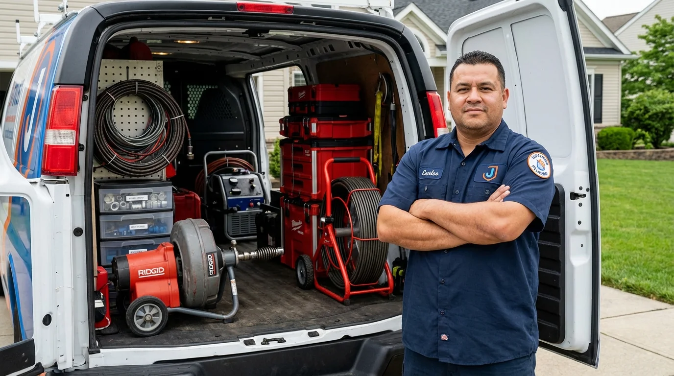 Professional drain cleaning equipment and Johns Plumbing LLC plumber in Lakota