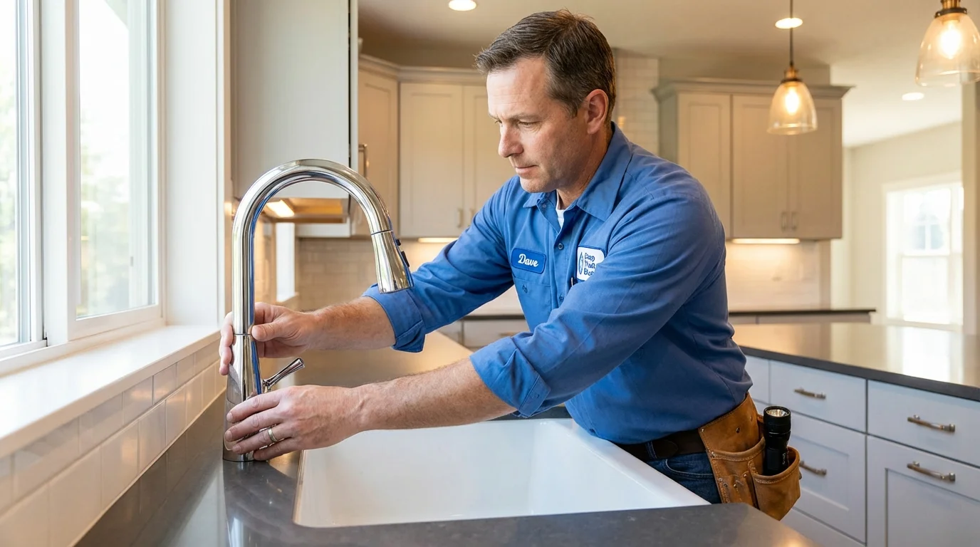 Kitchen faucet installation by Johns Plumbing LLC in Lakota